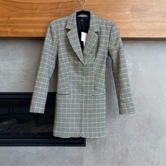 NWT Zara Plaid Blazer Dress. Size S - Picture 4 of 11